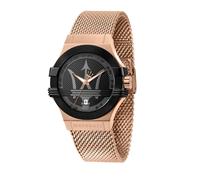 Maserati Potenza R8853108009 - Rose Gold Mesh Bracelet, Black Dial, 40-mm