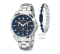 Maserati Successo Orologio Uomo, Cronografo, e Bracciale in Acciaio- R8851121016