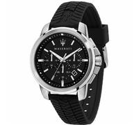 Maserati Successo Men's Chronograph Watch - R8871621014, Black Dial, Silicone Strap,