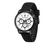 Maserati Successo Uomo R8871621010 Cronografo Quadrante Bianco Cinturino Sili...