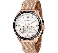 Maserati Orologio da uomo, Collezione Traguardo, con movimento al quarzo e funzione cronografo, in acciaio e PVD oro rosa - R8873612011