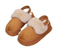 masfaeck Pantofole calde da donna, stivali caldi con suola spessa in stile coreano, stivali da neve for esterni(Khaki,38-39)