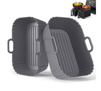 Masgarlan Ninja - Confezione da 2 fodere in silicone per friggitrice ad aria, accessori ripetibili per Ninja Dual AF300UK AF400UK e Tower T17088, cestello in silicone per friggitrice ad aria da 7,6