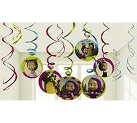 Masha e l'orso, decorazione da appendere per feste di compleanno, confezione da 12 pezzi assortiti Masha y el OSO