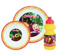Masha e MICHKA - Set di vasi per bambini, con ciotola, diametro 16 cm, diametro 350 ml, diametro 22 cm