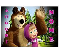 MASHA E ORSO CIALDA IN OSTIA PER TORTA PERSONALIZZABILE - kit n°3 Cdc- (1 CIALDA IN OSTIA DIMENSIONI FOGLIO A4 210 × 297 mm)