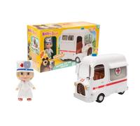 MASHA & THE BEAR - Ambulanza Di Masha E Orso, Veicolo Con Vano Apribile E Bambola Masha Dottoressa Da 12 Cm Inclusa, Ricca Di Accessori