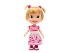 MASHA & THE BEAR - Bambola Masha Alta 23 Cm, Personaggio Iconico Della Serie Masha E Orso Con Vestito Festa Di Compleanno E Codini Ai Capelli, Adatta Ai Piu' Piccoli