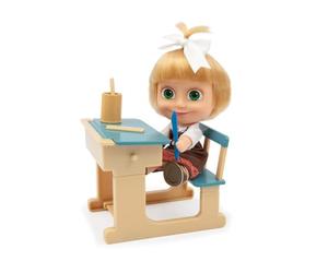 MASHA & THE BEAR - Playset Bambola Masha Alta 12 Cm, Classe Scuola con Lavagna Magica e Accessori, Bambola Della Serie Masha E Orso, Per Bambini Dai 3 Anni