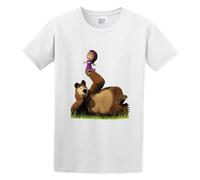 Masha Y El OSO Online Keep Warm Prom all-Match Men's Outdoor T-Shirt White M