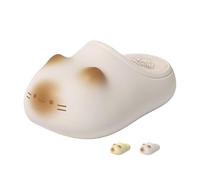 MASHANGGOU 2026 Cat Paws Footprints Fluffy Plush Fleece Height Increase Slippers for Women,Cute Cat Paw Slippers with Warm Plush Liner Waterproof Kawaii Animal Slides, beige., 40 EU