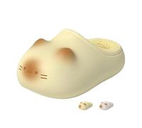 MASHANGGOU 2026 Cat Paws Footprints Fluffy Plush Fleece Height Increase Slippers for Women,Cute Cat Paw Slippers with Warm Plush Liner Waterproof Kawaii Animal Slides, giallo., 40 EU