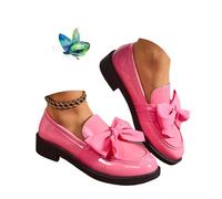 MASHANGGOU Moccasins da donna slip-on con bowknot, comoda piattaforma Chunky Penny Loafer Orthopedic Platform Loafers Comfort, rosa., 37 EU