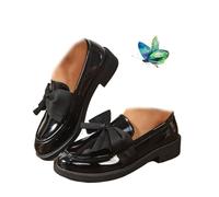 MASHANGGOU Moccasins da donna slip-on con bowknot, comoda piattaforma Chunky Penny Loafer Orthopedic Platform Loafers Comfort, Nero , 39 EU