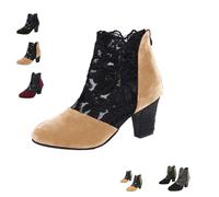 MASHANGGOU Scarpe da donna estive, eleganti con tacco alto, alla caviglia, da donna, in rete floreale, con chiusura lampo, giallo., 35 EU