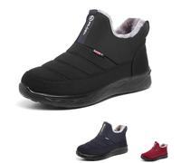 MASHANGGOU Stivali caldi ortopedici da donna, impermeabili, anti-scivolo per l'inverno, leggeri, per le donne, comodi e isolati, Nero , 37 EU