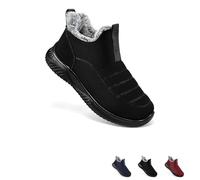 MASHANGGOU Stivali caldi ortopedici da donna, impermeabili, con supporto Arch Comfortable Walking Fur Fuzzy Thermal Soft Booties, Nero , 35 EU