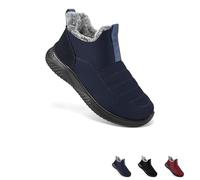 MASHANGGOU Stivali caldi ortopedici da donna, impermeabili, con supporto Arch Comfortable Walking Fur Fuzzy Thermal Soft Booties, Blu, 38 EU