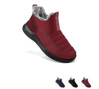 MASHANGGOU Stivali caldi ortopedici da donna, impermeabili, con supporto Arch Comfortable Walking Fur Fuzzy Thermal Soft Booties, Colore: rosso, 38 EU