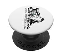 Mashantucket Pequot Lupo dagli occhi di ghiaccio indiano tribale arte patrimonio PopSockets PopGrip Adesivo