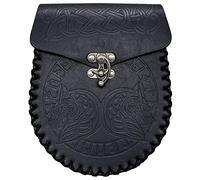 Mashaouyo Borsa da Cintura in Retro Medievale in Similpelle Borsa laterale Borsa da Cintura Portatile Vintage per Portafogli Moda Uomo Oro (Black, One Size)