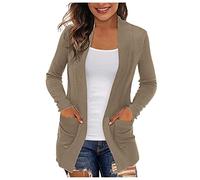 Mashaouyo Cardigan lungo da donna per il Regno Unito, cardigan da donna, cardigan lavorato a maglia per taglie forti, felpa a tinta unita, giacche estive, gilet lavorato a maglia, maglioni leggeri sul