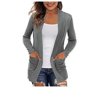 Mashaouyo Cardigan lungo da donna per il Regno Unito, cardigan da donna, cardigan lavorato a maglia per taglie forti, felpa a tinta unita, giacche estive, gilet lavorato a maglia, maglioni leggeri sul