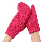 Mashaouyo Guanti invernali da donna, alla moda, super spessi, caldi, guanti da donna, guanti e muffole, regalo di compleanno perfetto per donne, ragazze, amanti della mamma, rosa acceso, Taglia Unica