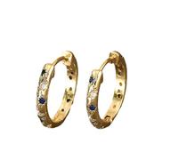 Mashaouyo Hoop Earrings Heart Hoop Earings For Women U Shaped Earrings Colorful Cubic Zirconia Large Big Hoops Various Orecchini Quarzo Ialino (Yellow-B, One Size)