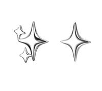 Mashaouyo Sterling Silver Birthstone Bezel Set Screw Back Earrings Sweet Shaped Cubic Zirconia Earrings For Girls Colorful For Preteens Orecchini Ragazza Argento 925 (F, One Size)