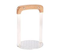 Masher Potato Masher - Strumento per fagioli in acciaio inox | Pressa per patate manuale manuale manuale, interruttore da cucina integrato, schiacciapatate con manico in legno per patate, avocado, fri