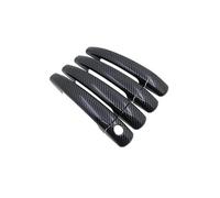 MASHRGX Fibra Di Carbonio Nera Per Peugeot 208 2012 2013 2014 2015 2016 2017 2018 Copri Maniglia Portiera Adesivo Accessori Auto(Handle 4 Door)