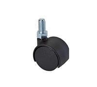 Masidef 56106 Ruota Gemellata Con Perno In Nylon, Nero, M8 x 15 mm, Diametro: 40 mm