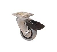 Masidef 57166 Ruota Piroettante Con Freno E Piastra, Diametro: 60 mm