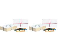 MASIDEF Elastici Legapacchi a X Multiuso, per Libri, Chiusura Scatole, Pacchi, Resistenti e Versatili, Colori Assortiti (Confezione da 2)