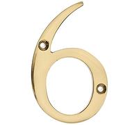 MASIDEF Home System DY22006M Numero Civico 6, Altezza 8 cm, in Ottone Lucido