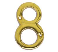 MASIDEF Home System DY22008M Numero Civico 8, Altezza 8 cm, in Ottone Lucido