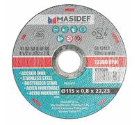 MASIDEF MEMBER OF THE WüRTH GROUP Disco da Taglio, Misura Ø 115 x 0,8 mm, Per Acciao Ino x, Confezione da 1 pezzo, Grigio