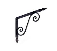 MASIDEF - MENSOLA RUSTICA ELEGANTE NERA MARTELLATA 20X15CM