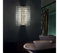 Masiero Applique Vegas LED, verticale, altezza 38 cm, vetro cristallo Masiero
