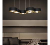 Masiero Lampada a sospensione a LED Sound Or6, 6 luci, nero, Up&Down Masiero