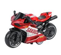 MaSif Giocattolo Moto Lega - Moto Simulazione Pull-Back, Bambino dai 3 anni, Giocattolo Educativo, Regalo di Compleanno, Ornamento Decorazione (Rosso)
