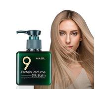 Masil 9 Conditioning Balm Hair Balm Hydrating Smoothing Moisture Balm Fibroin Protein Hair Essence Silk Balm 6.08floz | Solfate, Paraben & Silicone-Free | Anti-Frizz Balm | Dry, Unmanageable Hair