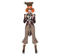 Mask Paradise Crazy Hatter 80107-066-024 - Set composto da frack, top, cilindro, papillon, parrucca, pantaloni, materiale: poliestere, elastan, viscosa, cotone, multicolore