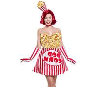 Mask Paradise Paradise-80142-009-025 Maschera, m 80142-Costume da Popcorn, Colore: Rosso, m, 80142