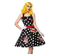 Mask Paradise Pop Art Girl - Set di costumi da ragazza, colore: nero/bianco/rosso, taglia S