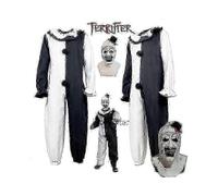 (mask1-XXL)Costume da clown Art - Set di maschere e tuta Terrifier 2 per Halloween (uomo e donna)