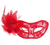 Maskarade Maschera Lupo Traviata Rosso sottile pizzo/Rosa résille