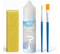 Masking Pennarello fine, spessore del tratto 1-2 mm, crepe sfoderabile a forma di pennarello, per linee precise e affilate con colori ad acquerello, liquido per mascheratura blu