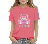 Maskjuwio 100th Day of School Celebration for Girls and Boys Kids T Shirts Fun Colorful Numbers Toy Truck Football Basketball Pullover Donna Spalla Manica Lunga, rosa intenso, 2-3 Jahre